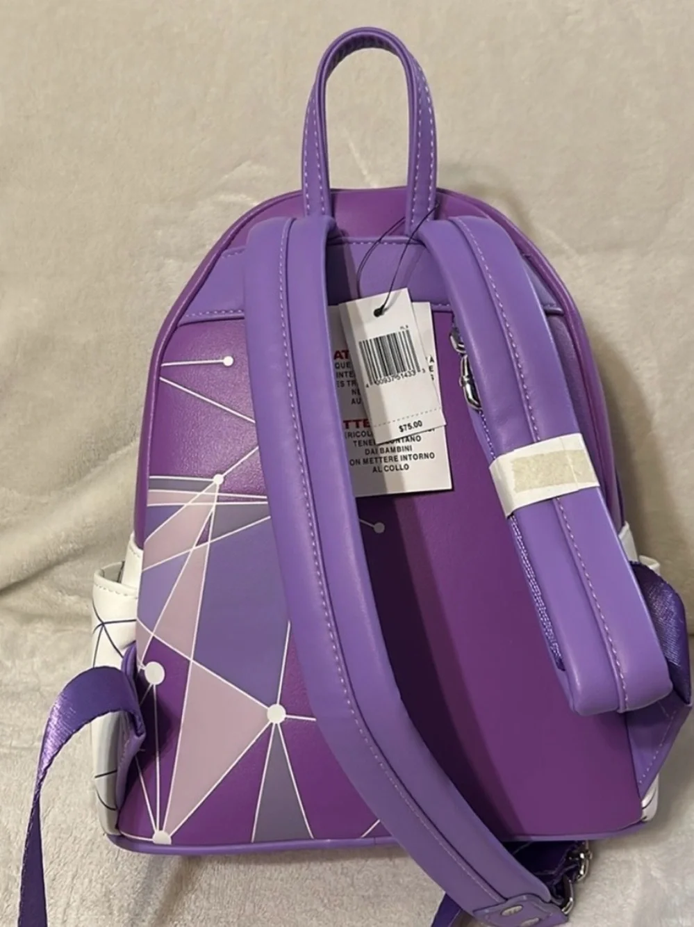 Loungefly Purple Wall Epcot Geometric Mini Backpack